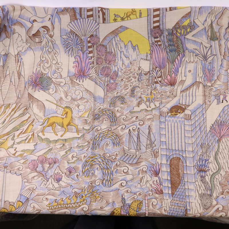 HERMES 絲質/羊絨Scarf 140X140絲巾-5