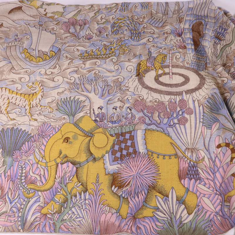 HERMES 絲質/羊絨Scarf 140X140絲巾-8