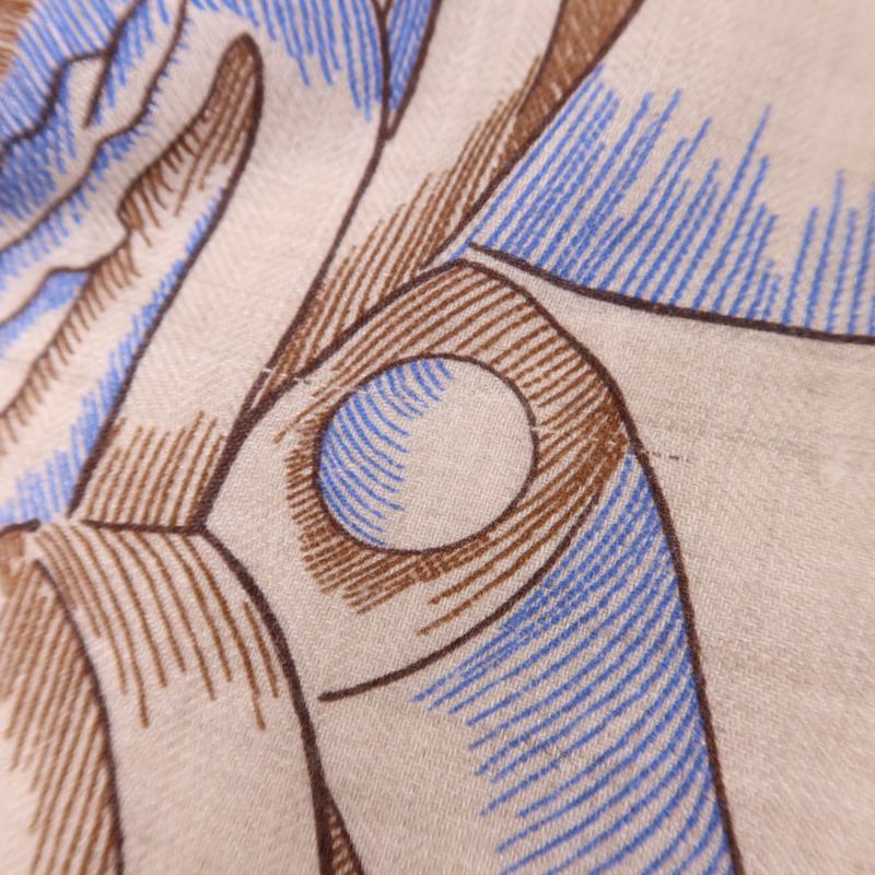 HERMES 絲質/羊絨Scarf 140X140絲巾-12