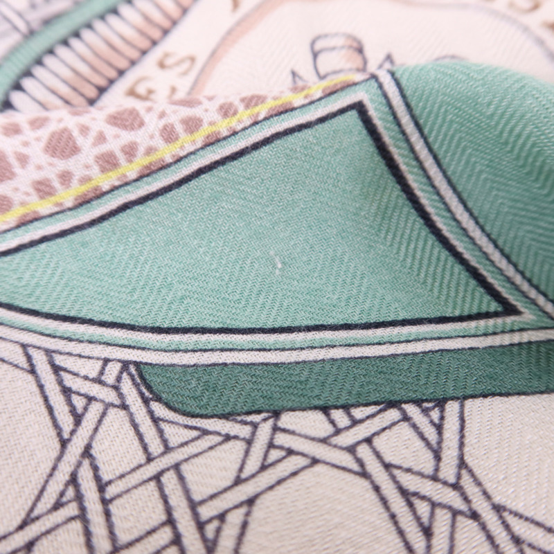 HERMES 絲質/羊絨Scarf 140X140絲巾-13