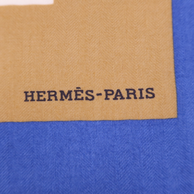 HERMES 絲質/羊絨Scarf 140X140絲巾-10