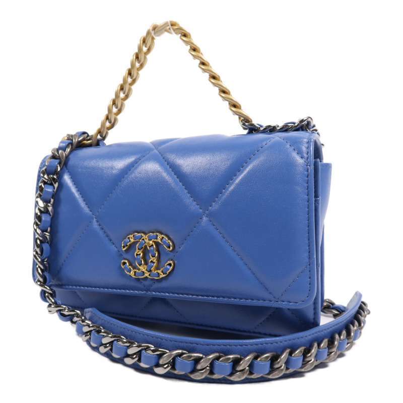 CHANEL 羊皮皮革19 WOC Wallet On Chain鏈帶手挽肩背兩用袋-2