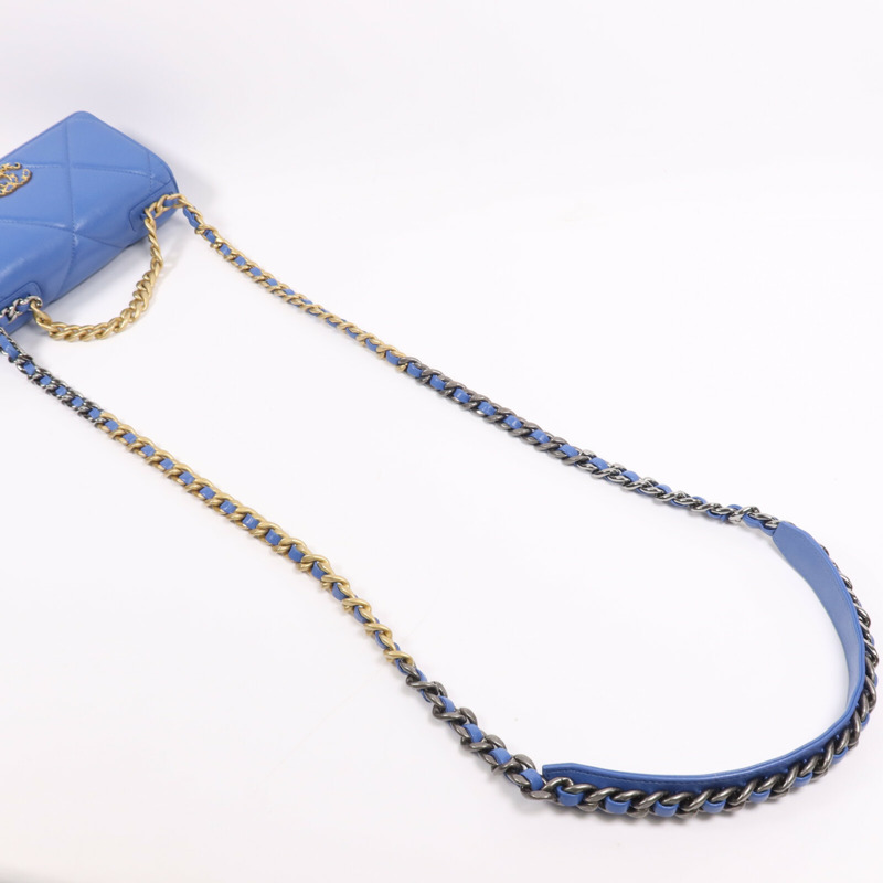 CHANEL 羊皮皮革19 WOC Wallet On Chain鏈帶手挽肩背兩用袋-7