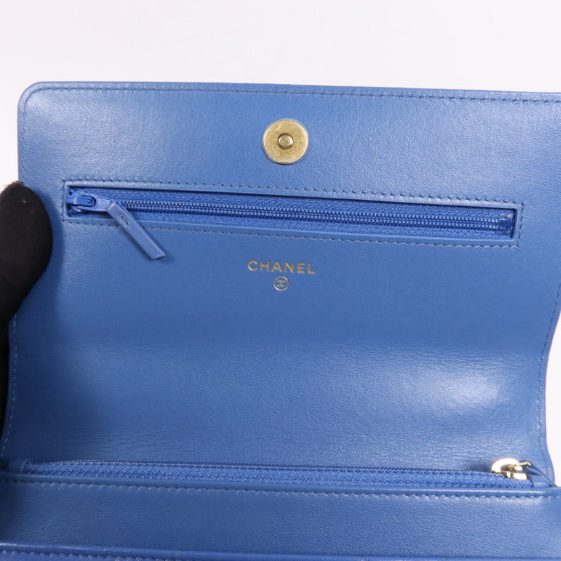 CHANEL 羊皮皮革19 WOC Wallet On Chain鏈帶手挽肩背兩用袋-14