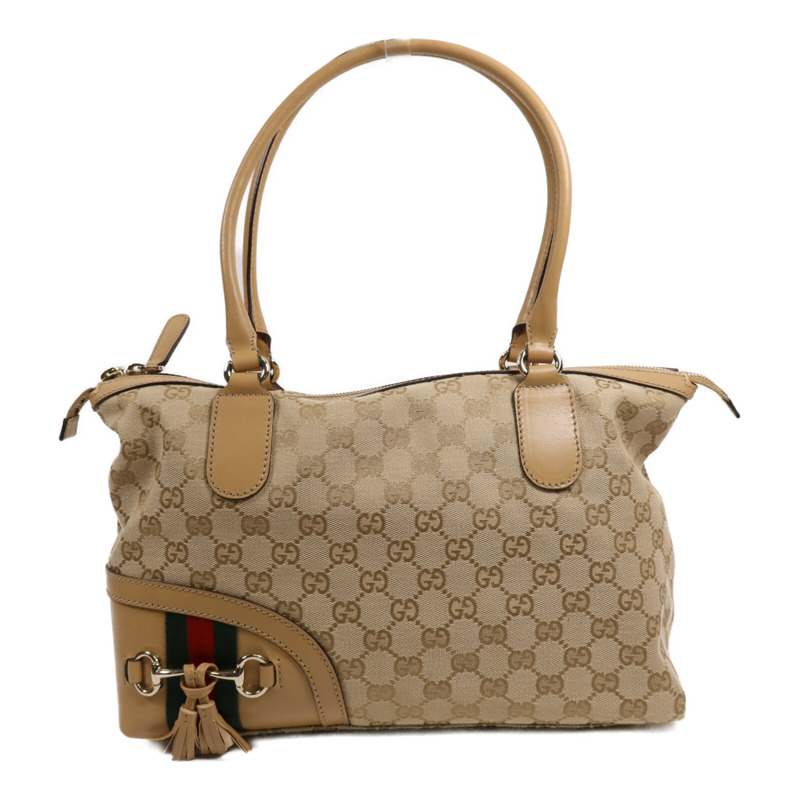 GUCCI 帆布Hand Bag金扣肩背袋-0