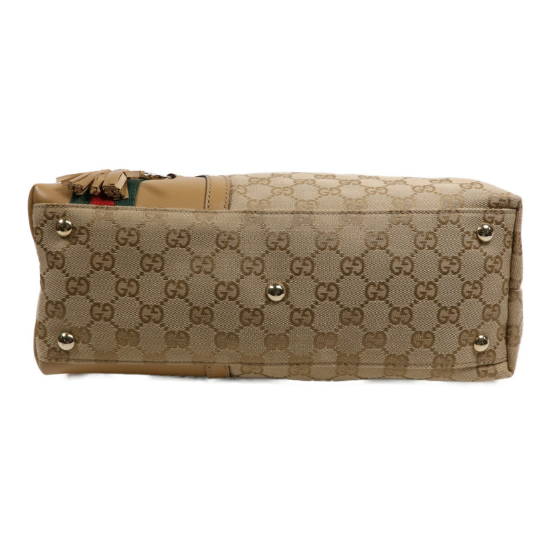 GUCCI 帆布Hand Bag金扣肩背袋-3