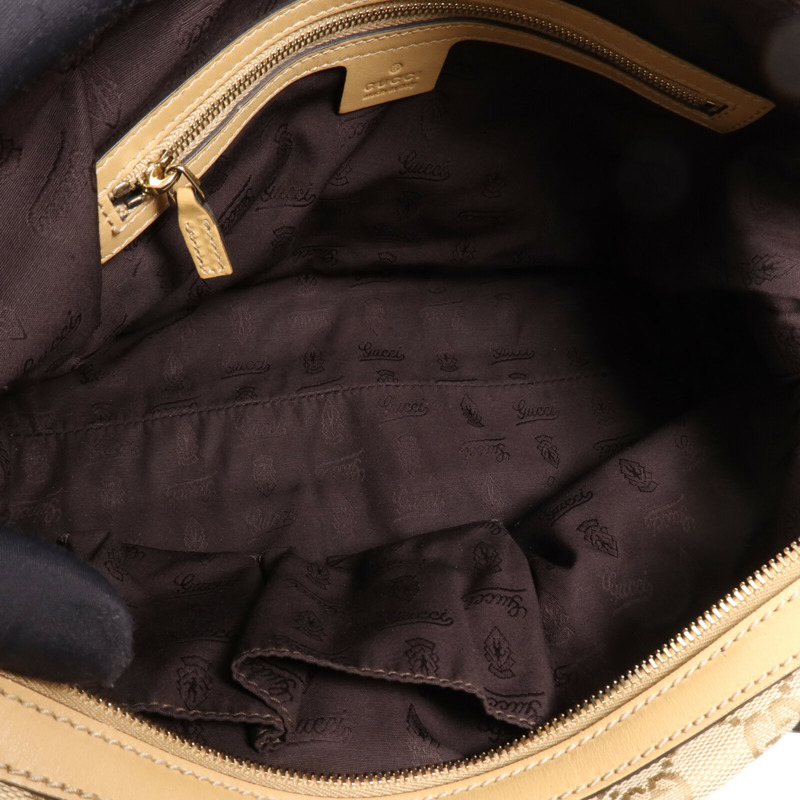 GUCCI 帆布Hand Bag金扣肩背袋-4