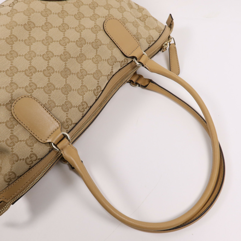 GUCCI 帆布Hand Bag金扣肩背袋-7