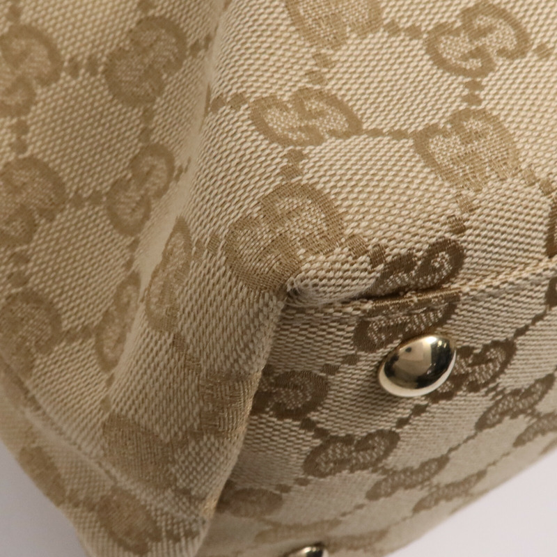 GUCCI 帆布Hand Bag金扣肩背袋-9