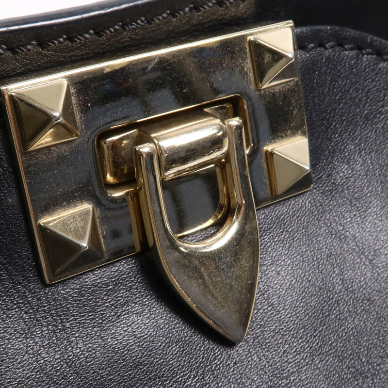 Valentino 牛皮皮革2 Way Shoulder Bag金扣手挽肩背兩用袋-8