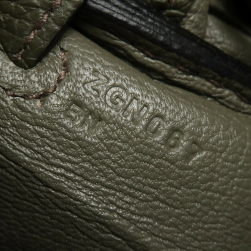 HERMES Togo皮革Kelly 25金扣手挽肩背兩用袋Vert de Gris-6