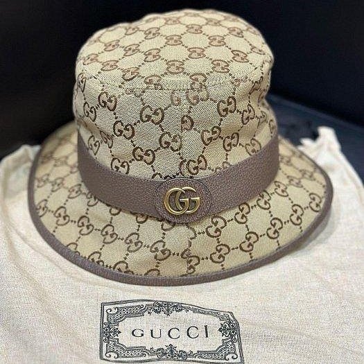 💎Han's house精品服飾💎GUCCI 滿版 老花 漁夫帽 576587 義大利製 原價19000-0