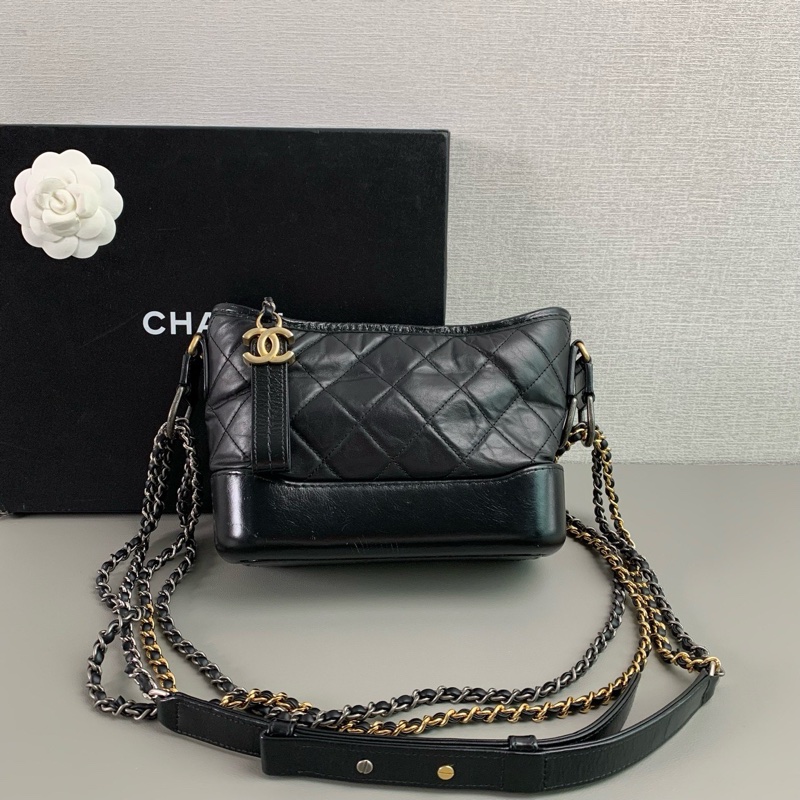 Chanel 小號 黑金流浪包|98新 25開|耐用混皮|體積好背|經典不敗|超美狀態-3