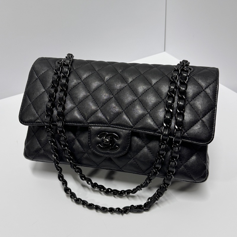 （99新閒置品💝） Chanel CF25牛皮 “so black” 限量款 專櫃40萬以上-6