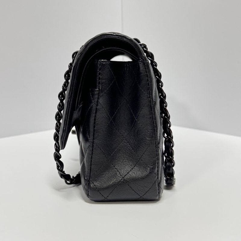 （99新閒置品💝） Chanel CF25牛皮 “so black” 限量款 專櫃40萬以上-9