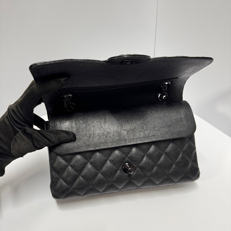 （99新閒置品💝） Chanel CF25牛皮 “so black” 限量款 專櫃40萬以上-17