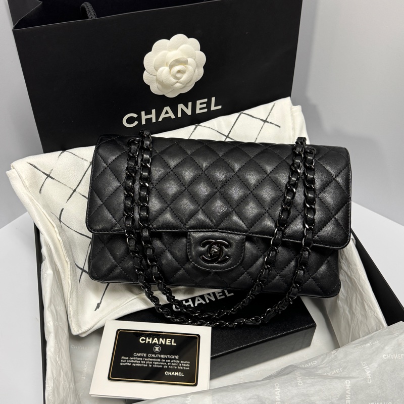 （99新閒置品💝） Chanel CF25牛皮 “so black” 限量款 專櫃40萬以上-27