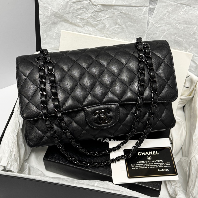 （99新閒置品💝） Chanel CF25牛皮 “so black” 限量款 專櫃40萬以上-28