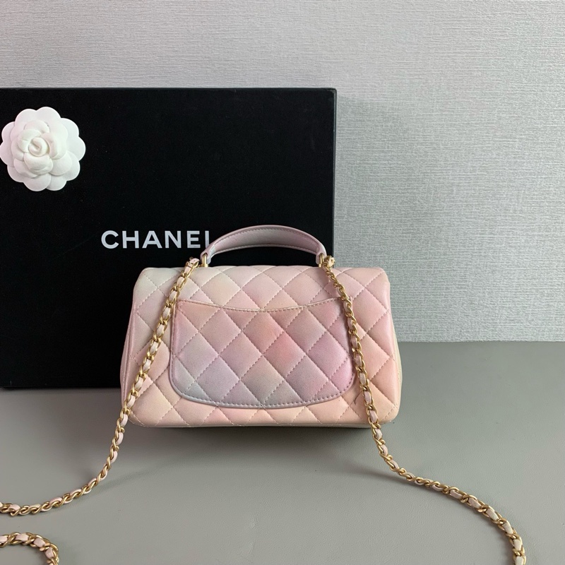 Chanel 22P 幻彩漸變粉 手柄 CF 大 mini|98新 芯片款|超稀有粉色|收藏級夢幻包-3