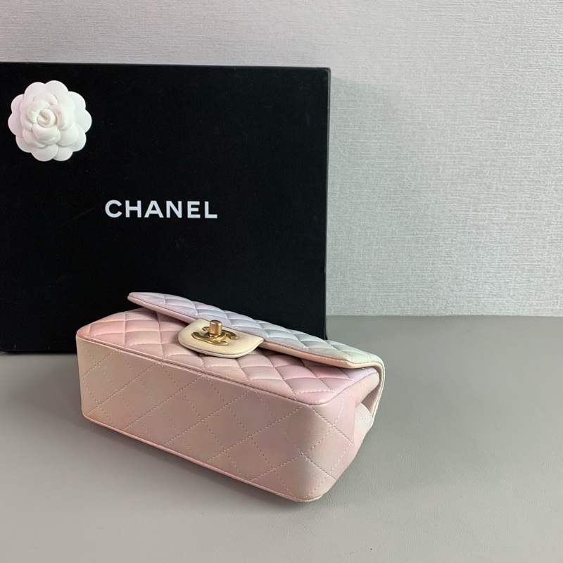 Chanel 22P 幻彩漸變粉 手柄 CF 大 mini|98新 芯片款|超稀有粉色|收藏級夢幻包-4