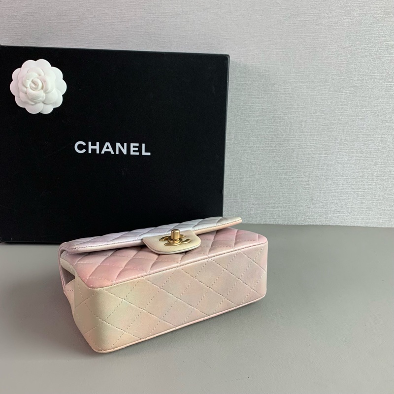 Chanel 22P 幻彩漸變粉 手柄 CF 大 mini|98新 芯片款|超稀有粉色|收藏級夢幻包-5
