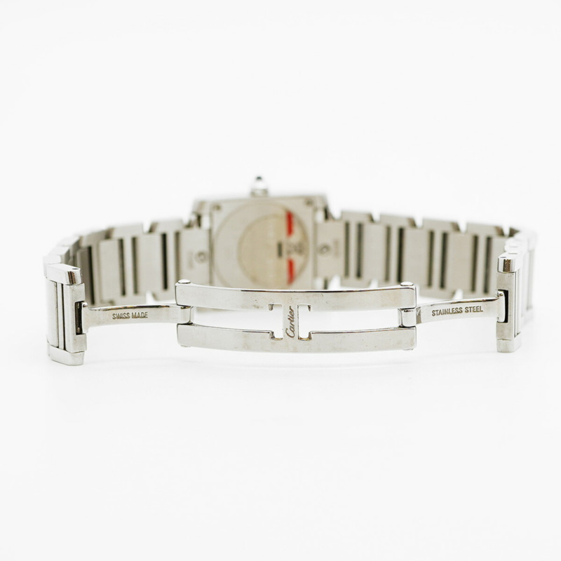 卡地亞 Tank Française SM W51035Q3 粉紅錶盤女錶-3