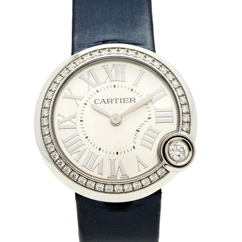 卡地亞 Ballon Blanc de W4BL0003 銀色錶盤小姐腕錶-0