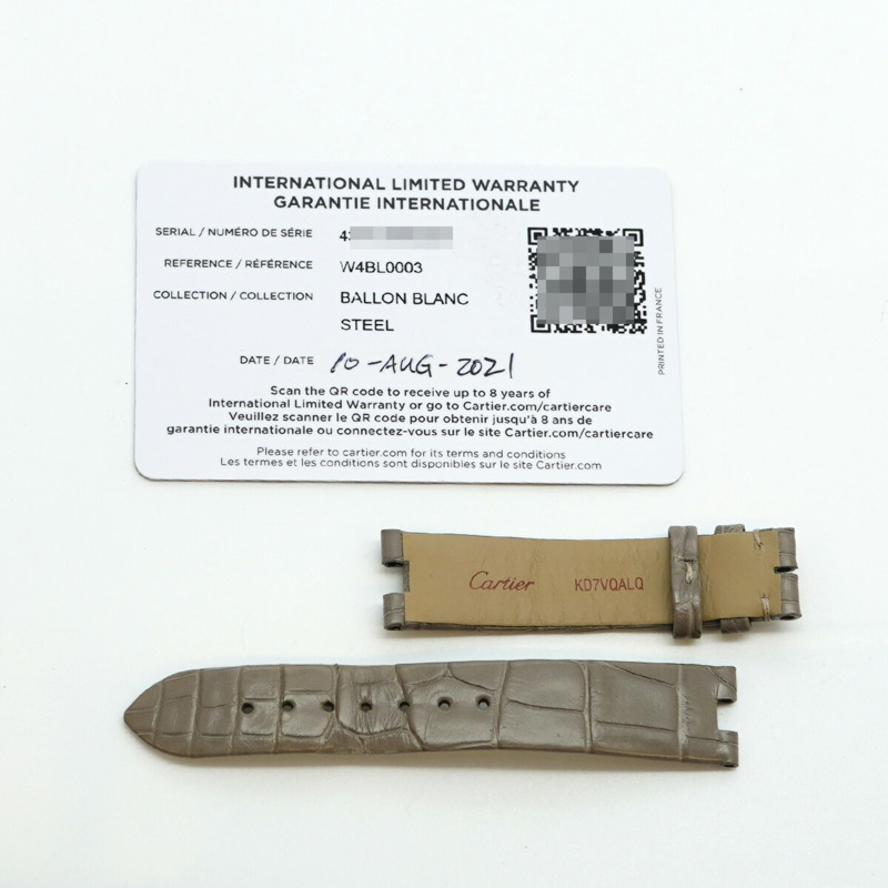 卡地亞 Ballon Blanc de W4BL0003 銀色錶盤小姐腕錶-1