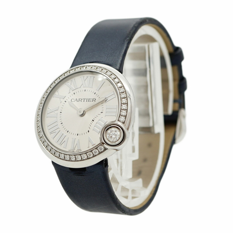 卡地亞 Ballon Blanc de W4BL0003 銀色錶盤小姐腕錶-2