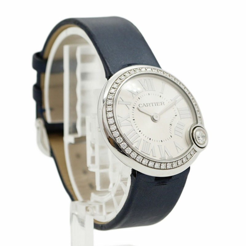 卡地亞 Ballon Blanc de W4BL0003 銀色錶盤小姐腕錶-3