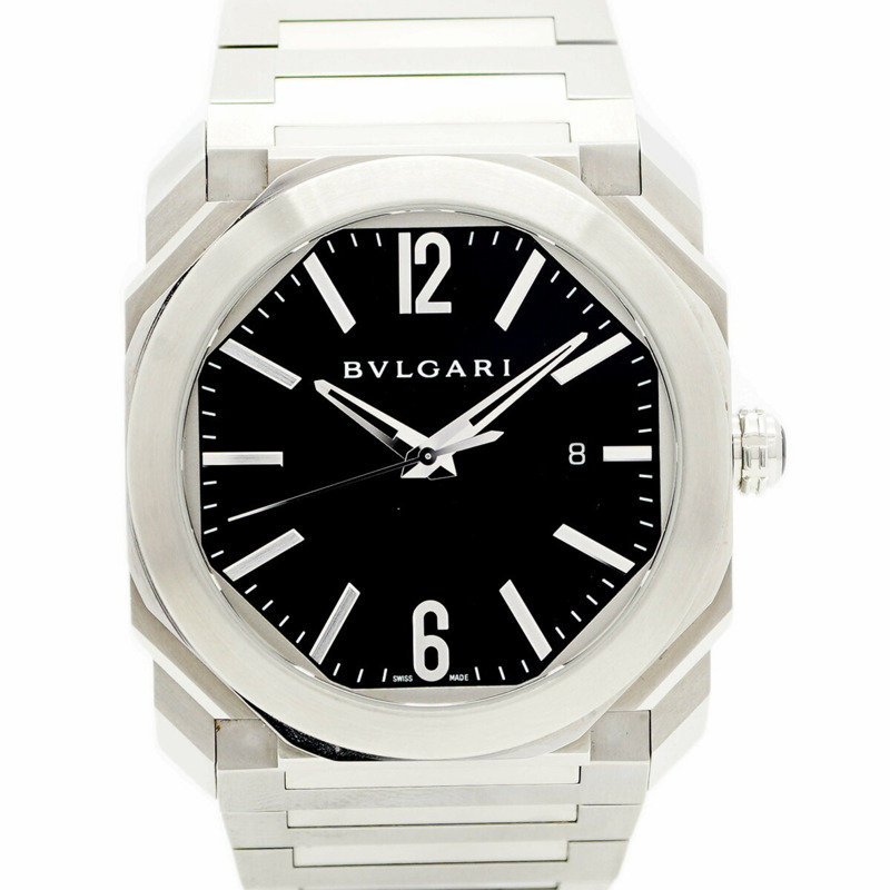 寶格麗 Octo BGO41S 黑色錶盤男士腕錶-0