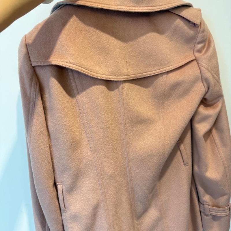 Burberry 粉色長版毛尼外套🧥-7
