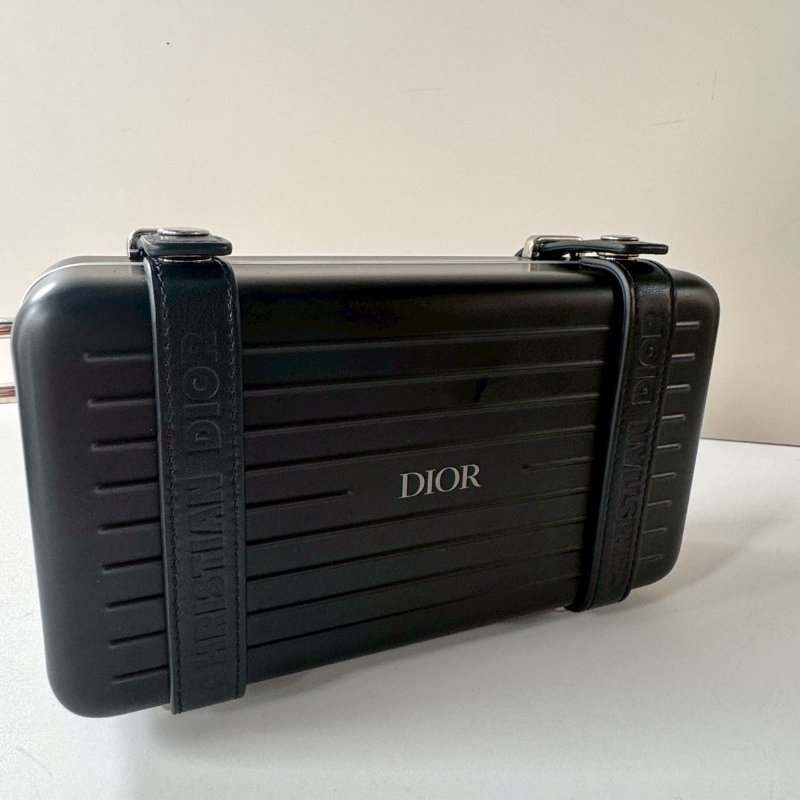 DIOR x RIMOWA 聯名 絕版 限量 黑色 鋁合金 手拿 斜背 行李箱包-5