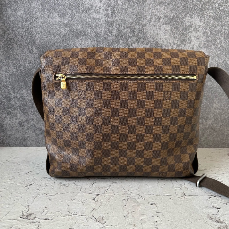 Louis Vuitton 棕色棋盤格郵差包公文包斜挎包 尺寸約32*25*5-2