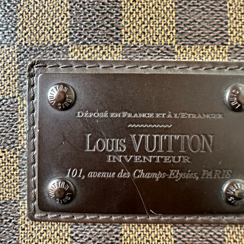 Louis Vuitton 棕色棋盤格郵差包公文包斜挎包 尺寸約32*25*5-7
