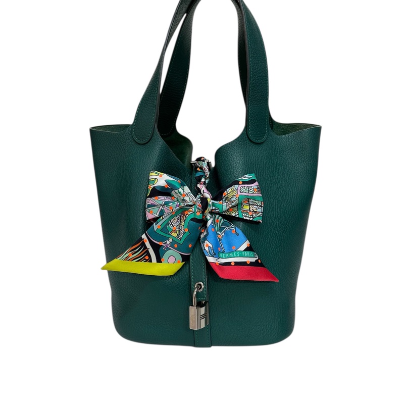 Hermès Picotin 22 T/C leather Green 綠色銀扣-0