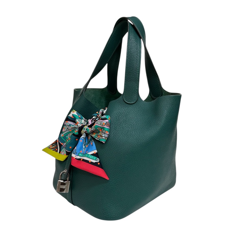 Hermès Picotin 22 T/C leather Green 綠色銀扣-1