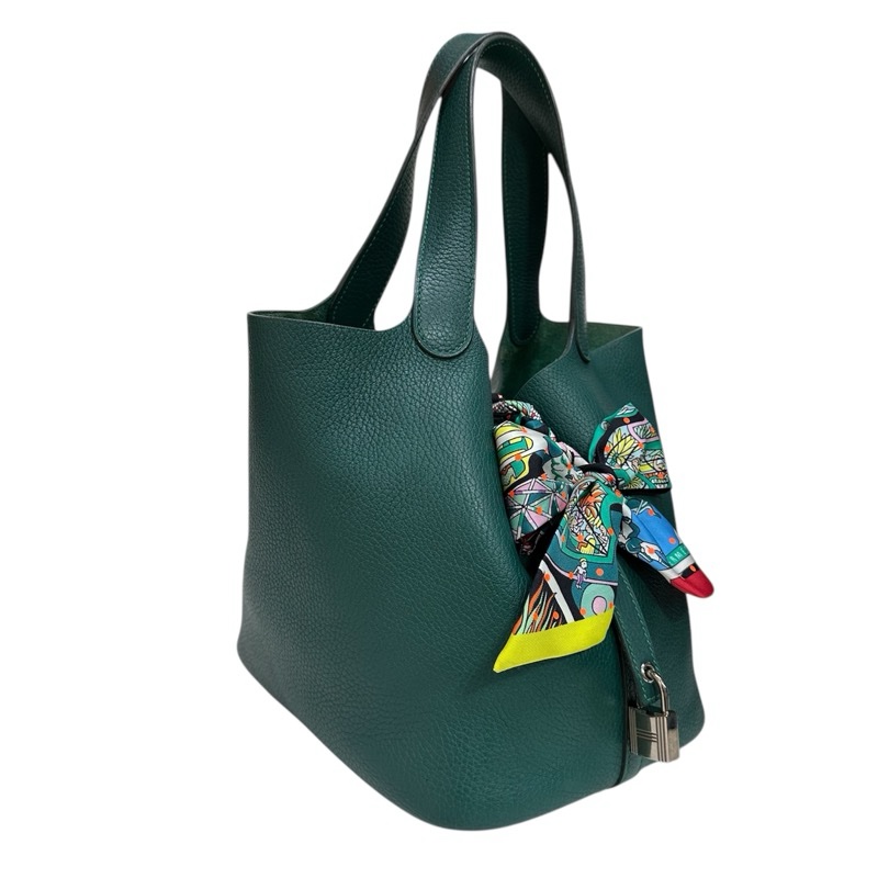 Hermès Picotin 22 T/C leather Green 綠色銀扣-11