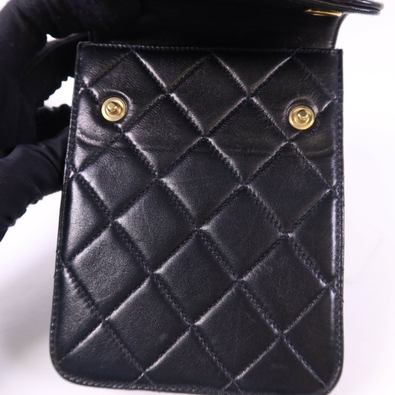 CHANEL 羊皮皮革Waist Bag金扣腰包-19