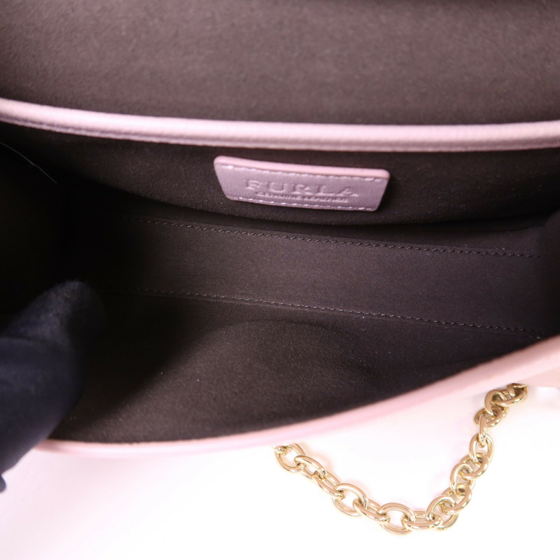 Furla 牛皮皮革Chain Shoulder Bag金扣鏈帶肩背袋-5