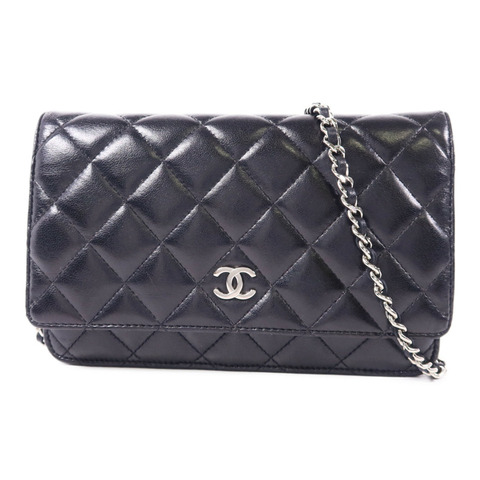 CHANEL 羊皮皮革WOC Wallet On Chain銀扣鏈帶肩背袋