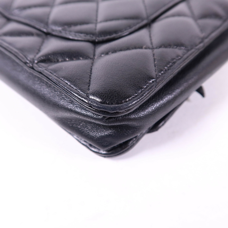 CHANEL 羊皮皮革WOC Wallet On Chain銀扣鏈帶肩背袋-12