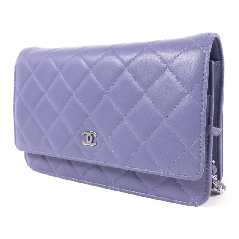 CHANEL 羊皮皮革WOC Wallet On Chain銀扣鏈帶肩背袋-2