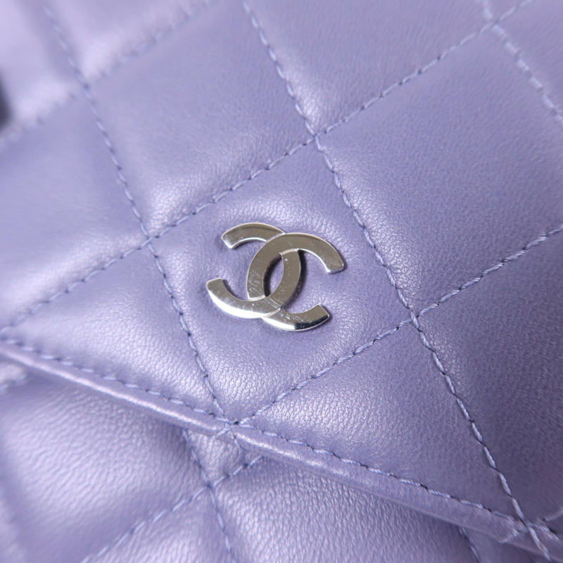 CHANEL 羊皮皮革WOC Wallet On Chain銀扣鏈帶肩背袋-9