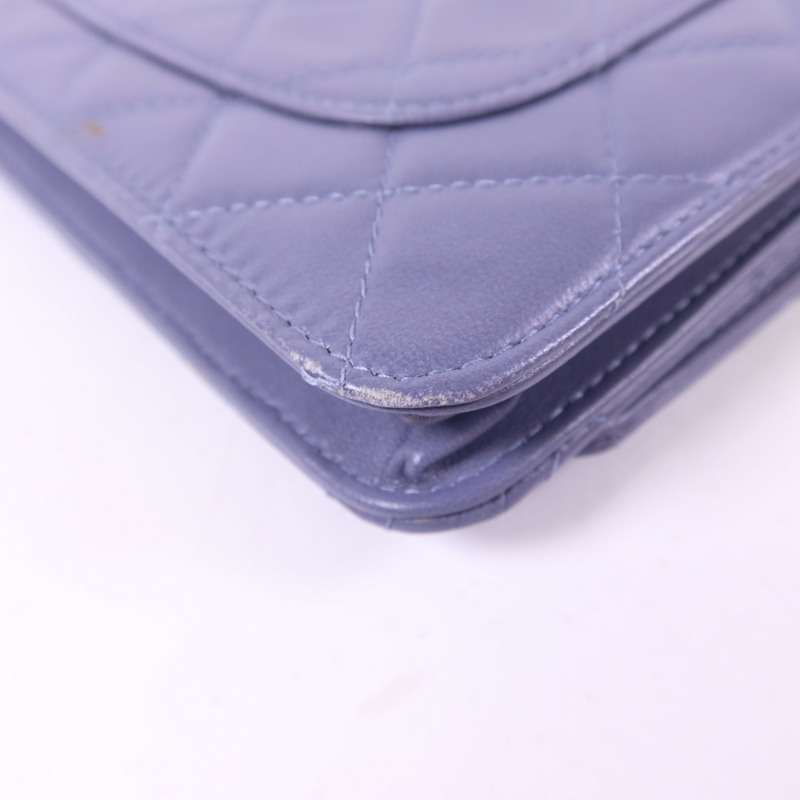 CHANEL 羊皮皮革WOC Wallet On Chain銀扣鏈帶肩背袋-12