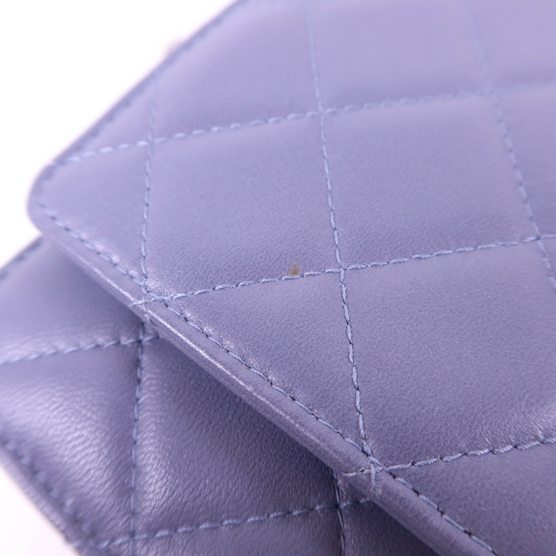 CHANEL 羊皮皮革WOC Wallet On Chain銀扣鏈帶肩背袋-15