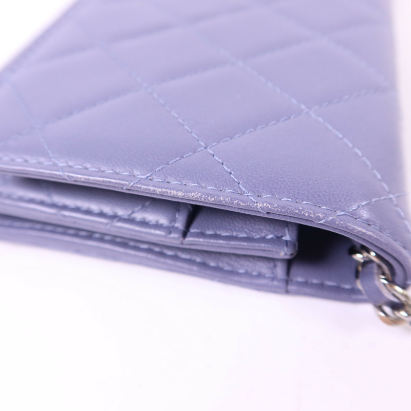 CHANEL 羊皮皮革WOC Wallet On Chain銀扣鏈帶肩背袋-16