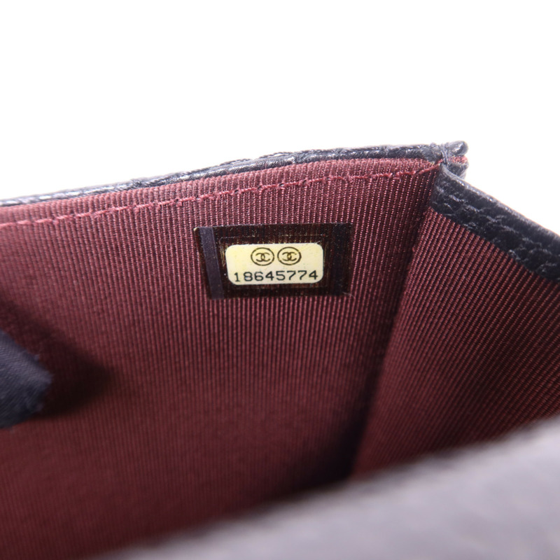 CHANEL 牛皮皮革Long Bifold Wallet銀扣長錢包-6