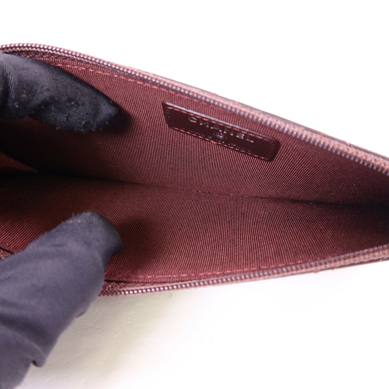 CHANEL 牛皮皮革Long Bifold Wallet銀扣長錢包-13