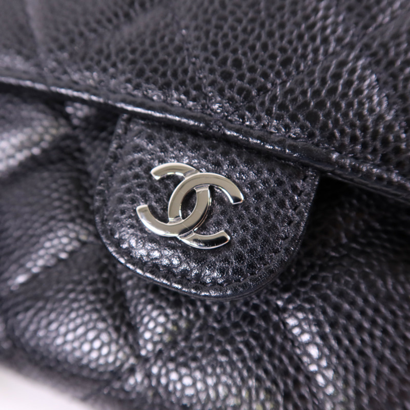 CHANEL 牛皮皮革Long Bifold Wallet銀扣長錢包-15